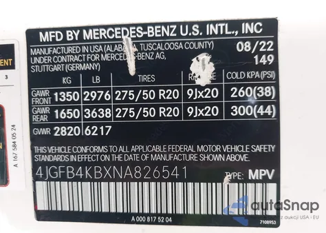 2022 Mercedes-Benz Gle 350 4Matic from USA, damaged, VIN 4JGFB4KBXNA826541
